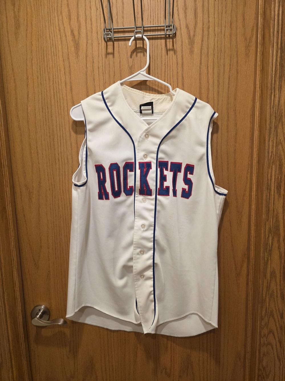 Wilson Cream Baseball Jersey with Red Logo and Navy Trim